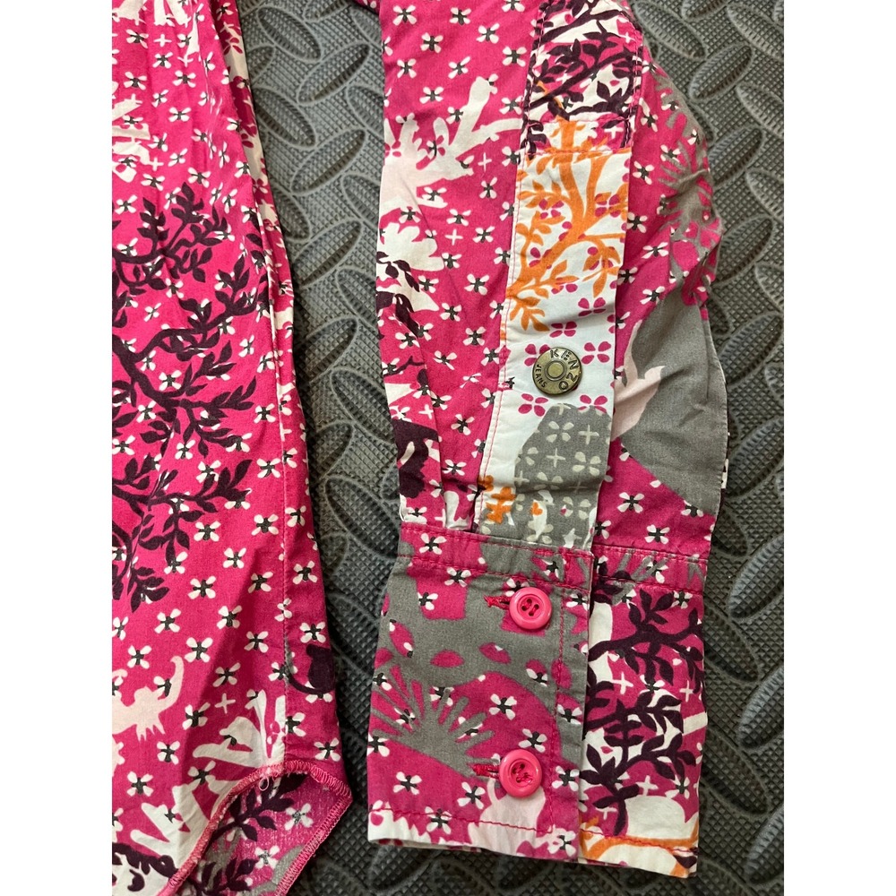 Vintage 90s Kenzo Jeans Multicolor AOP Floral Pattern Print Pink Womens 38 US 6 - Picture 3 of 9